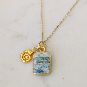 The Duo K2 Jasper Necklace, 18ct Gold Plated, 2 of 10