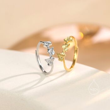 Sterling Silver Sycamore Maple Leaf Motif Ring, 4 of 12