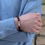 Men's Citrine And Lava Bead November Birthstone Bracelet, thumbnail 5 of 11