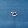 Silver Beaded Hoops, Tiny Huggie Hoops, Minimalistic Hoops, thumbnail 7 of 8