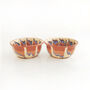 Set Of Two Ceramic Stoneware Soup Bowls W Blue Accents, thumbnail 5 of 5