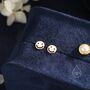 Smile Face Stud Earrings In Sterling Silver, thumbnail 5 of 10