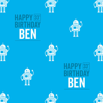 Personalised Birthday Robot Wrapping Paper, 2 of 7