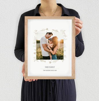 Personalised Floral Wedding Day Photo Print, 6 of 8