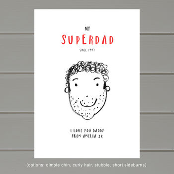 Personalised 'Super Dad' Father's Day Print, 7 of 8