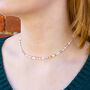 Blossom Pastel, White And Gold Seed Bead Necklace, thumbnail 1 of 4