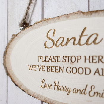 Santa Please Stop Here Wooden Sign, 2 of 2