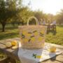 Embroidered Lemon Drawstring Summer Beach Bag, thumbnail 4 of 9