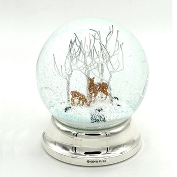 Personalised Sterling Silver Winter Scene Snow Globe, 2 of 6