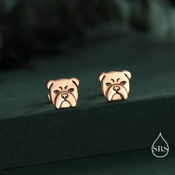 Sterling Silver Cute Bulldog Stud Earrings, 6 of 12