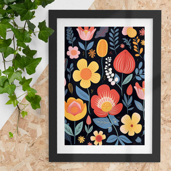 Vibrant Botanical Collage Modern Floral Art Print, 2 of 5