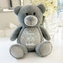 Personalised Born In 2026 Grey Plush Teddy Bear, thumbnail 9 of 11