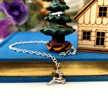 Personalised Sterling Silver Reindeer And Initial Star Bracelet, 11 of 11