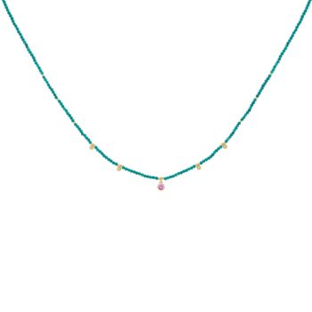 Jasmine Gold Plated Gemstone And Cz Beaded Charm Necklace, 2 of 10