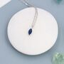Extra Tiny Sapphire Blue Marquise Cz Necklace, thumbnail 6 of 12