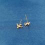 Gold Cz Plane Stud Earrings, Aeroplane Earrling, Airplane Earrings, thumbnail 5 of 7