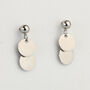 Sterling Silver Tiny Circle Dangle Stud Earrings, thumbnail 1 of 7