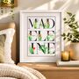 Personalised Succulent Cactus Name Print, thumbnail 1 of 9