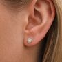 Gold Plated Sterling Silver April Cubic Zirconia Birthstone Stud Earrings, thumbnail 1 of 5
