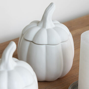 White Ceramic Pumpkin Jar, 3 of 4