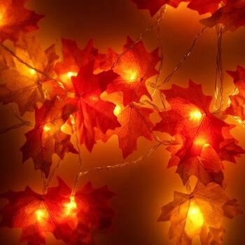 Autumn Decor Maple Leaf LED Lights, 3 of 5