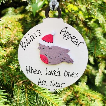 Personalised Robin Remembrance Memorial Xmas Decoration, 3 of 3