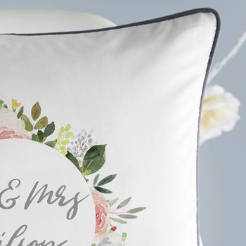 Personalised Floral Wedding Cushion, 3 of 3