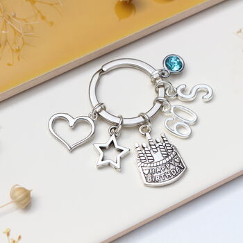 Personalised 60th Birthday Keyring, 3 of 9