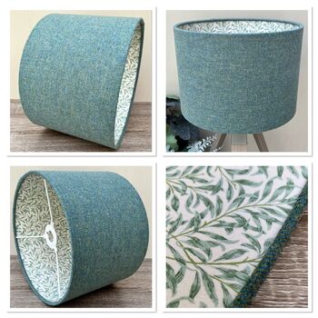 William Morris Willow Bough Lovat Blue Tweed Lampshades, 10 of 10