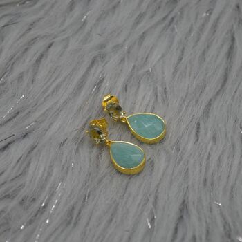 Amazonite Green Amethyst Earrings, 2 of 6