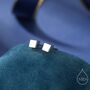Sterling Silver Tiny Little Cube Stud Earrings, thumbnail 1 of 12