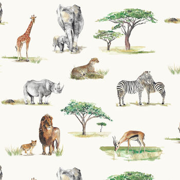 Safari Animals Children's Wallpaper, 5 of 9