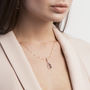 Teardrop Tourmaline 18k Rose Gold Plated Necklace, thumbnail 2 of 4