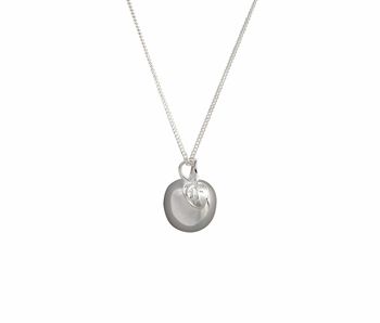 Solid Silver Apple Necklace, 2 of 2