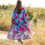 Magnolia Viscose Kimono Robe With Art Print, thumbnail 1 of 4