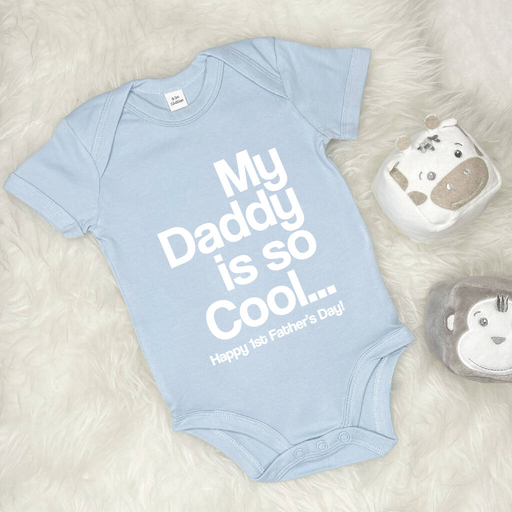 Daddys Little Man Embroidered Baby Romper Babygrow Gift Personalised Son Dad 