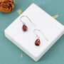 Sterling Silver Garnet Red Cz Droplet Drop Earrings, thumbnail 2 of 12