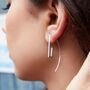 Minimalist Angular Drop Sterling Silver Earring, thumbnail 1 of 6