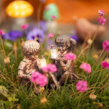 Solar Boy And Girl Garden Firefly Jar Outdoor Ornament, 7 of 12