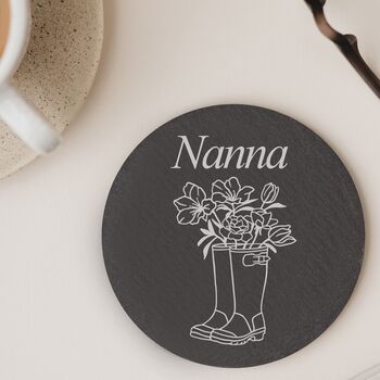 Personalised Gardening Gift Engraved Slate Coaster For Him Or Her, 3 of 3