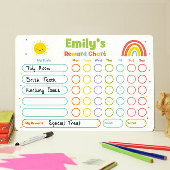 Personalised Kids Rewards Chart And Dry Wipe Pen, 2 of 5
