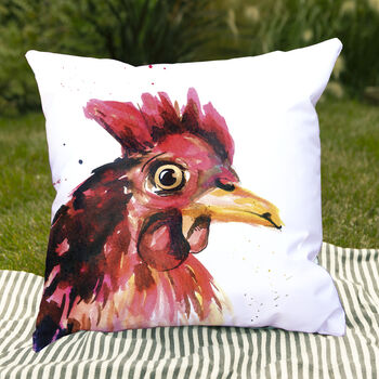 Inky Chicken Outdoor Cushion For Garden Furniture, 6 of 8
