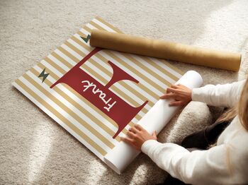 Personalised Chidlrens Neutral Striped Wall Print, 2 of 3