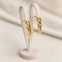 Gold Plated Chunky Chain Drop Earrings, thumbnail 2 of 5