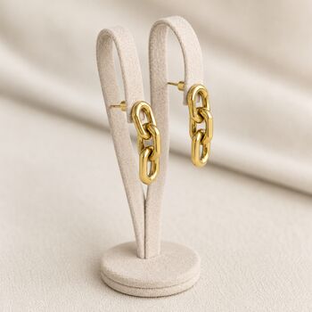 Gold Plated Chunky Chain Drop Earrings, 2 of 5