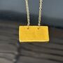 Handmade Gold Leaf Block Necklace Mustard Yelllow, thumbnail 5 of 7