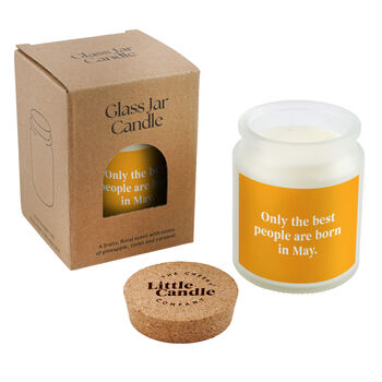May Birthday Candle • 'Only The Best Are Born In May' Large Scented Glass Clear Jar Candle • Birthday Gift • Gift Box, 2 of 3
