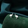 Sterling Silver Emu Bird Stud Earrings, thumbnail 1 of 11