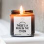 Funny Pregnancy Gift, Bun In The Oven Candle With Matches, thumbnail 2 of 11