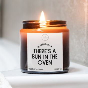 Funny Pregnancy Gift, Bun In The Oven Candle With Matches, 2 of 11